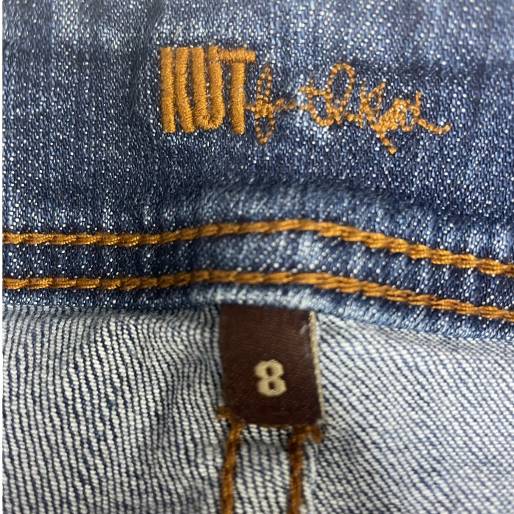 Kut From The Kloth Cameron Straight Leg Cuffed Jeans Sz 8 - Picture 9 of 11